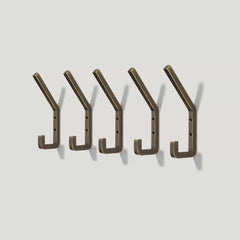 Plank Hardware Set of 5 Hooks LEVI  Square Hook - Antique Brass