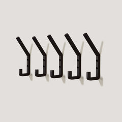 Plank Hardware set of 5 hooks levi square wall hook black 41665998782743