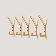 Plank Hardware set of 5 hooks levi square wall hook brass 41666000355607