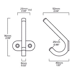 Plank Hardware spratt winged wall hook antique brass 41666012840215