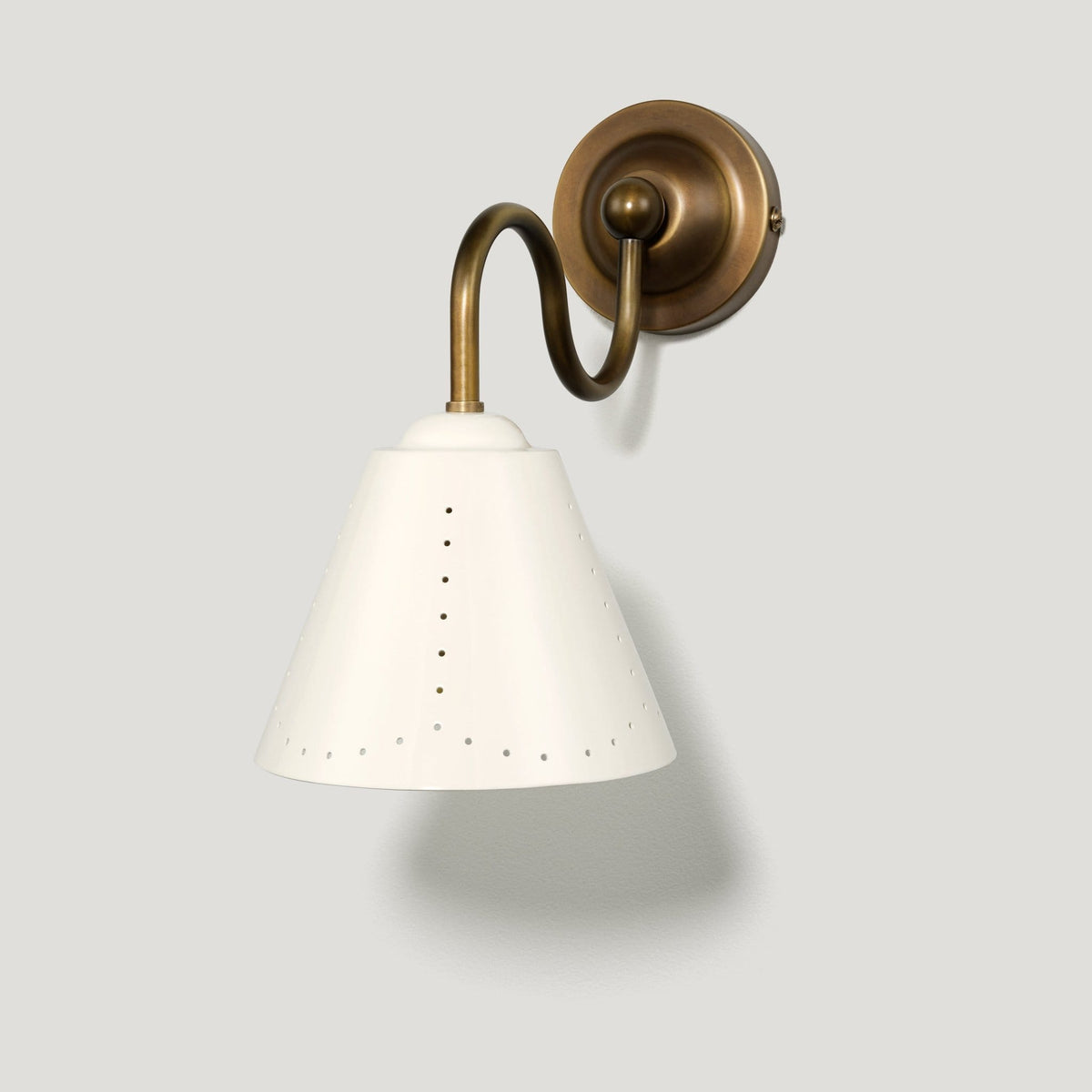 Plank Hardware STELLA Swivel Wall Light - Cream Enamel & Antique Brass