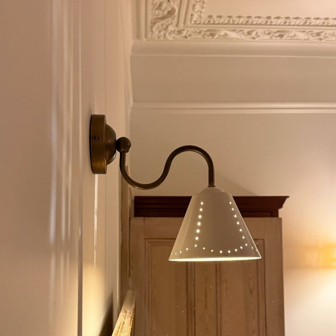 Plank Hardware STELLA Swivel Wall Light - Cream Enamel & Antique Brass