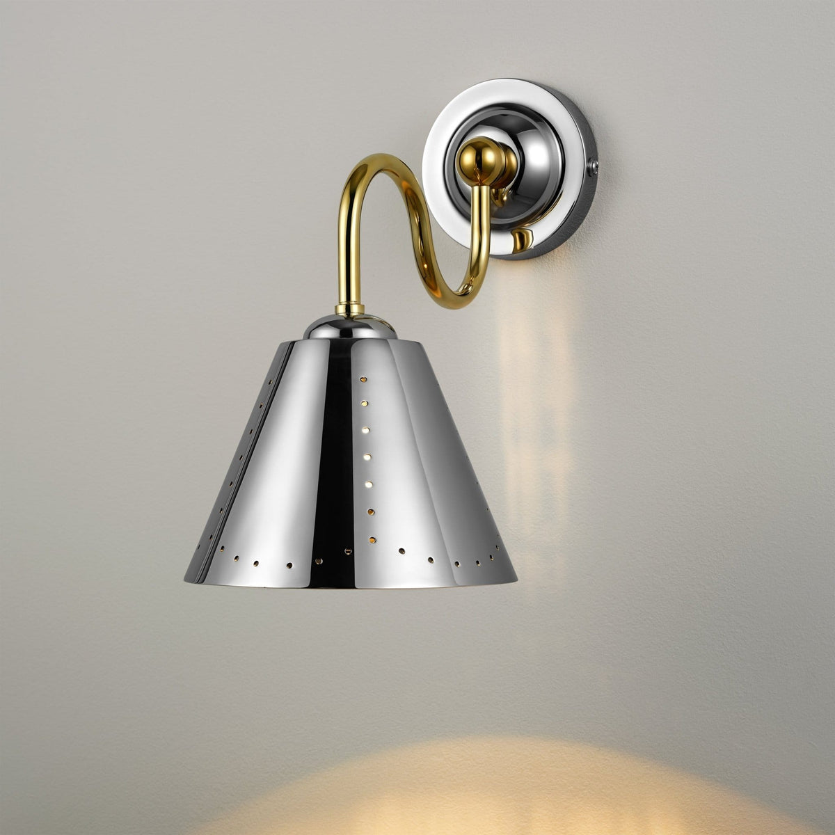 Plank Hardware STELLA Swivel Wall Light - Polished Chrome & Brass