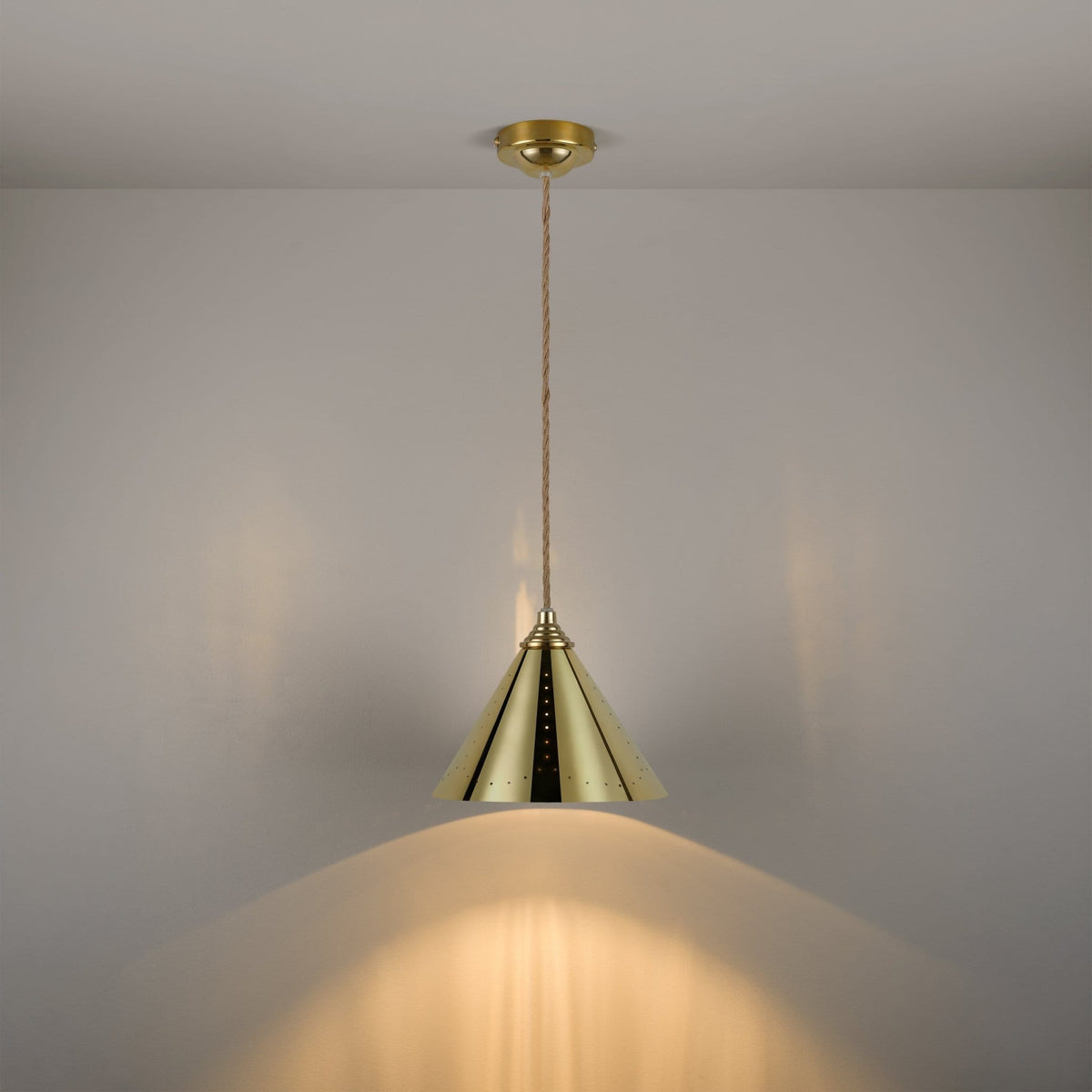 Plank Hardware VESPER Conical Pendant Light - Polished Brass