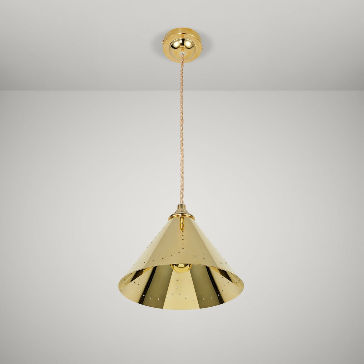 Plank Hardware VESPER Conical Pendant Light - Polished Brass