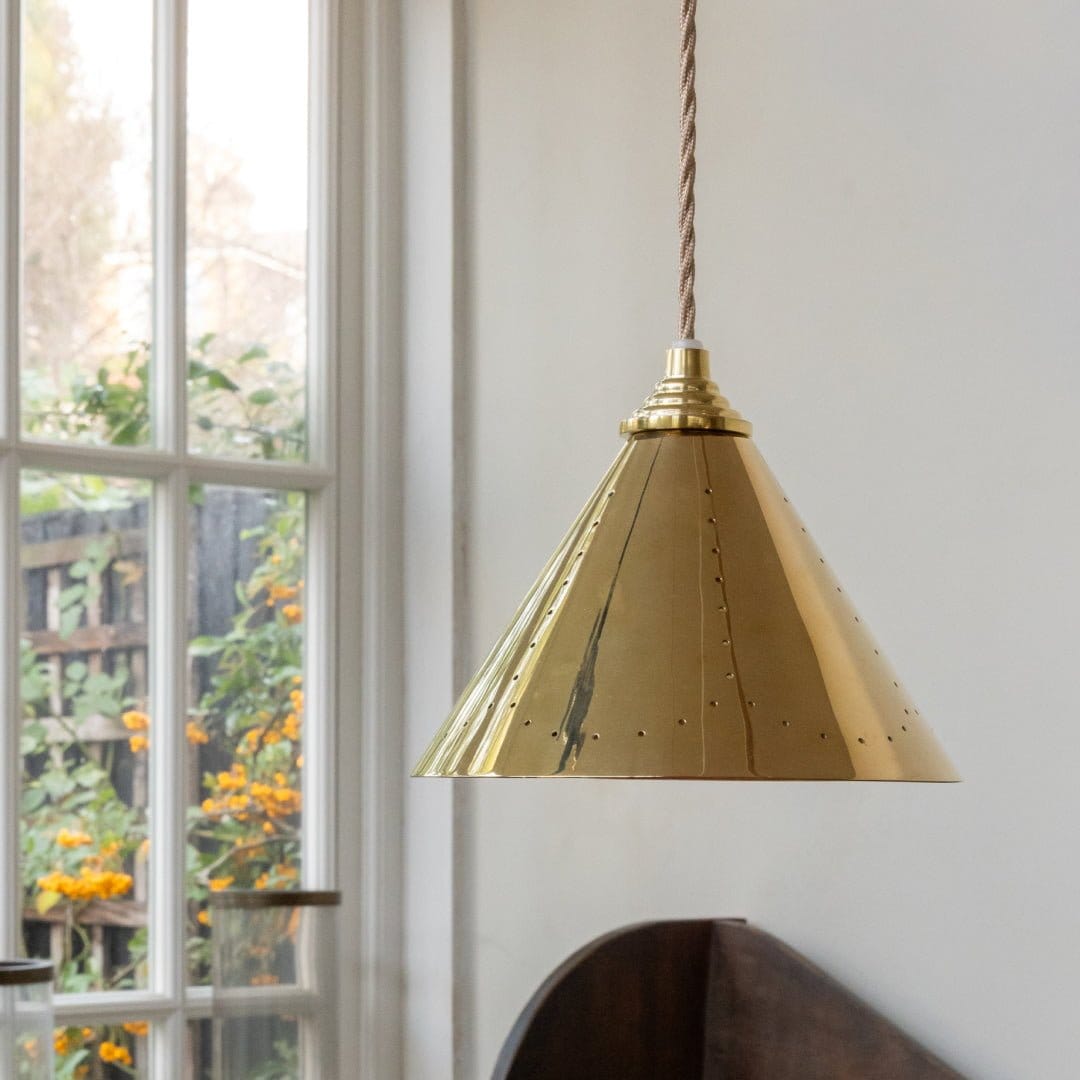 Plank Hardware VESPER Conical Pendant Light - Polished Brass
