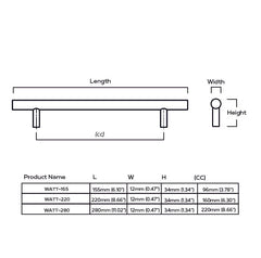 Plank Hardware watt t bar pull antique brass 42426459062551