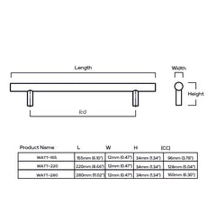 Plank Hardware watt t bar pull brass 40203745067287