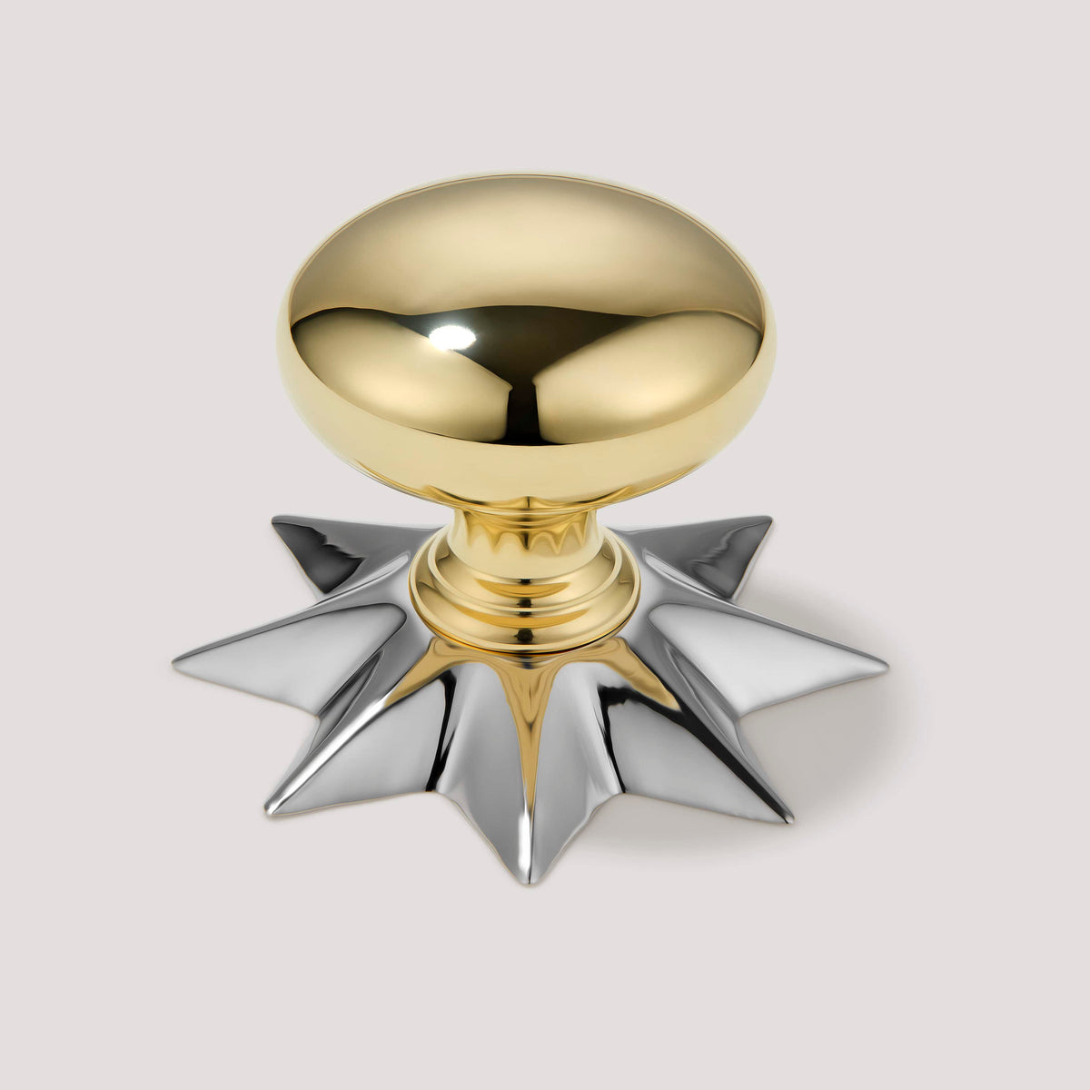Plank Hardware With Polished Nickel Backplate ADELIA Knob - Unlacquered Brass