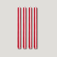 Plank Hardware YOD & CO Stripe Dinner Candle Set - Red / White